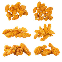 Wall Mural - Assorted crispy fried chicken collage