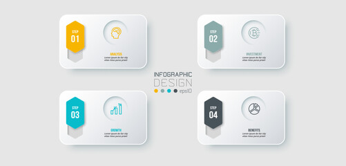 Wall Mural - Infographic template business concept with diagram.