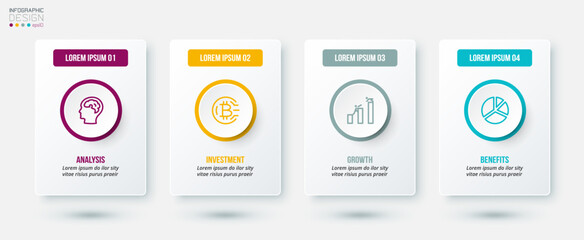 Infographic template business concept with step.