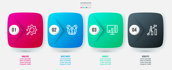Infographic template business concept with step.