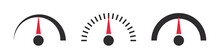 Speedometer Simple Icon. Speedometer, Tachometer, Indicator Icons. Performance Measurement. Vector Illustration