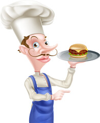 Canvas Print - Burger Chef Pointing