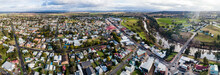 Panoramic View Of Singleton Town With Houses, Hunter River And Bridge