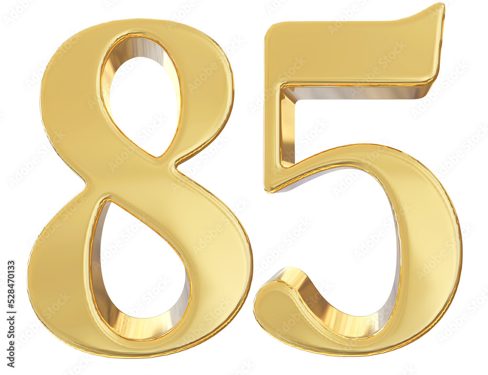 3d golden number 85 Stock Illustration | Adobe Stock