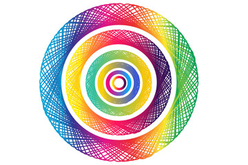 Poster - Abstract modern colorful wavy stylized lines circle ring background. You can use for design business cards, invitations, gift cards, flyers brochure. It make using blend tool.