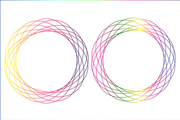 Poster - Abstract modern colorful wavy stylized lines circle ring background. You can use for design business cards, invitations, gift cards, flyers brochure. It make using blend tool.