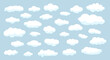 © TCHENLAB - Hand drawn illustration of cute, simple and neat white cloud design elements