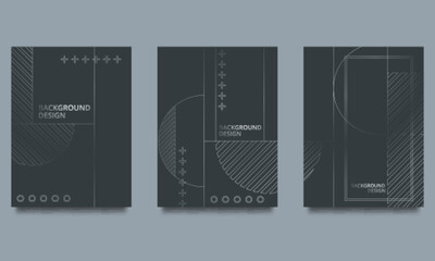 Modern black cover design set