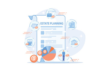 Poster - financial analysis and budgeting. property taxes and expenses. estate planning, real estate assets c