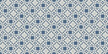 French Blue Quilted Printed Fabric Border Pattern For Shabby Chic Home Decor Trim. Rustic Farm House Country Cottage Flower Linen Endless Tape. Patchwork Quilt Effect Ribbon Edge.