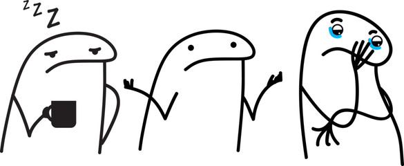 meme internet. flork: drinking coffee with a lot of sleep. lost not knowing what to do. extremely bo