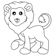 Wall Mural - cute lion pictures for coloring book.