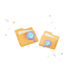 Poster - 3d File folder document paper technology icon. 3d rendering with clipping path