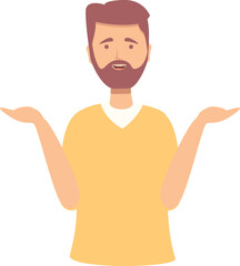 Wow person icon cartoon vector. Happy man. Young positive