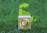 Fototapeta  - Économie d'énergie, écologie en entreprise, pour une politique respectueuse de l'environnement, vers la transition énergétique.