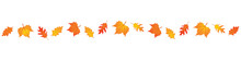 Set Of Autumn Leaves In The Wind On White Background