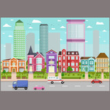 Fototapeta  - illustration of a city