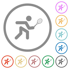 Sticker - Tennis player flat icons with outlines