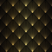Art Deco Pattern. Vector Background In 1920s Style. Gold Black Texture