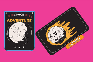 Wall Mural - space adventure comet retro