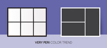 Set Of Very Peri Trendy Color Horizontal Collage Layout Template. Frames For Photo Or Illustration..