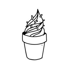 Sticker - ice cream In hand drawn illustration, For food business isolated background