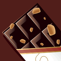 Wall Mural - chocolate bar with nuts