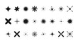 © Liana - Modern geometric different elements, shining star icons,black  sparkle  vector symbol.Vector illustration isolated on white background.