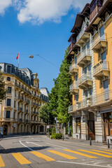 Sticker - Dans les rues de Montreux en Suisse