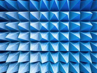 Poster - Blue background. Geometric elements for design. Blue pyramids close-up. Abstract background texture. Geometric texture. Blue pattern. Triangular stylish texture. Modern triangular background