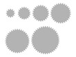 set of spur gear on white background