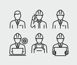 © SimonP - Business Person Project Manager Engineer Architect Vector Line Icons