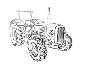 Wall Mural - The Symbol of a old tractor.