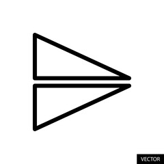 Poster - Flip Vertical vector icon in line style design for website, app, UI, isolated on white background. Editable stroke. Vector illustration.