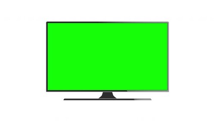 Wall Mural - Minimalist Television Zoom In Green Screen Animation Glossy Wide TV