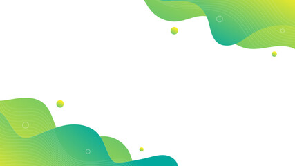Wall Mural - Modern Abstract Background with Retro Memphis Wave Fluid Liquid Green Tosca Yellow Color