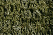 Flat lay top view fettuccine pasta. Nest-shaped noodles close-up: fettuccine, ramen, soba, rice noodle, egg noodle, green noodle