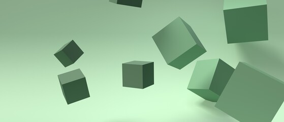 Poster - abstract 3d render illustration of cube shapes