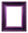 Antique purple frame isolated on the white background