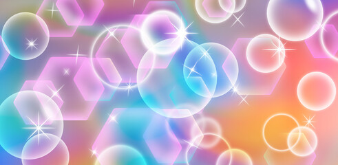 Poster - Anime pastel background with sun glares and sparkles.