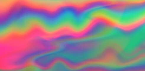 Poster - Abstract holographic background with fluid colorful stains and leaks. Trippy and psychedelic texture.
