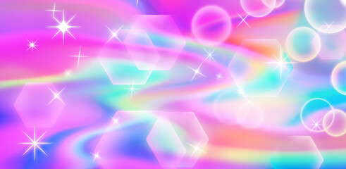 Poster - Anime pastel background with sun glares and sparkles.