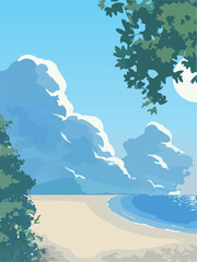 Wall Mural - anime beach landscape