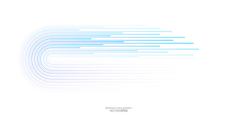 Aufkleber - Vector half circles lines flowing dynamic pattern colorful gradient blue green purple colors isolated on white background for concept of AI technology, digital, communication, science, music