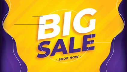 Big Sale Banner. Offer Sign With Yellow Background. Vector Illustration.