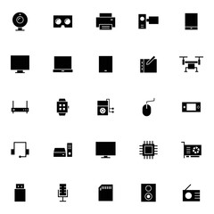 Wall Mural - electronic gadgets vector icons set