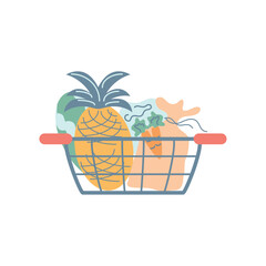 Poster - grocery shopping basket