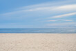 © Bordinthorn - Beautiful white sand beach, turquoise ocean water and blue sky with clouds in sunny day. copyspace for text on the right side Tropical sea and relax on holiday travel vacation concept.
