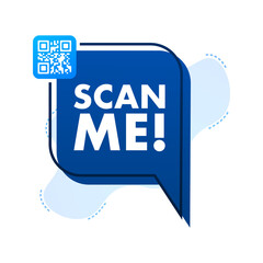 Poster - QR code for smartphone. Inscription scan me with smartphone icon. Qr code for payment. Vector illustration.