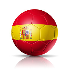 Wall Mural - Soccer football ball with Spain flag. Illustration